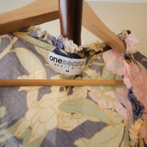 One Season Australia 100% Cotton Floral Semi-Sheer Floral Maxi Dress - Picture 4 of 10